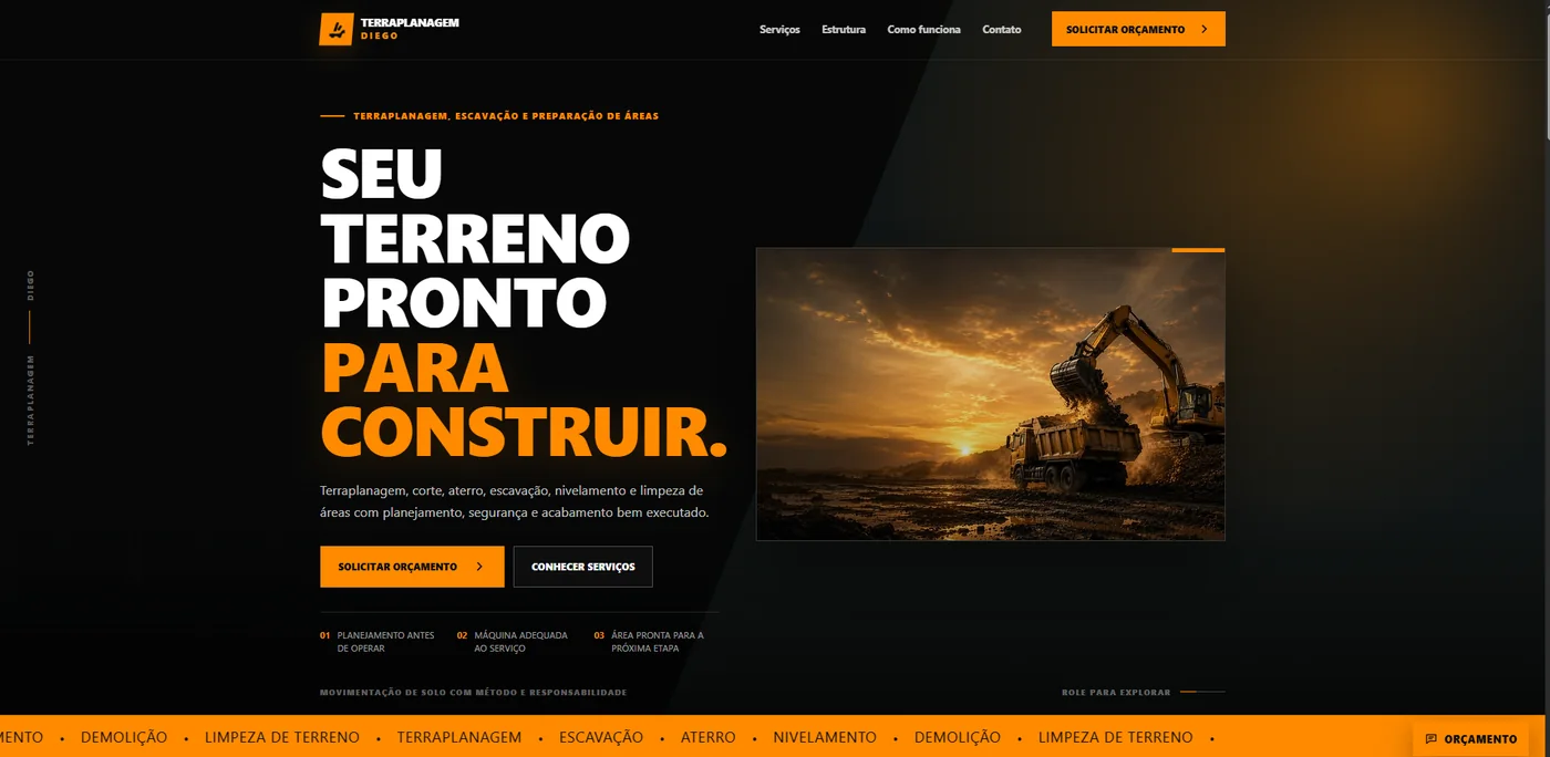 Site da Diego Terraplanagem