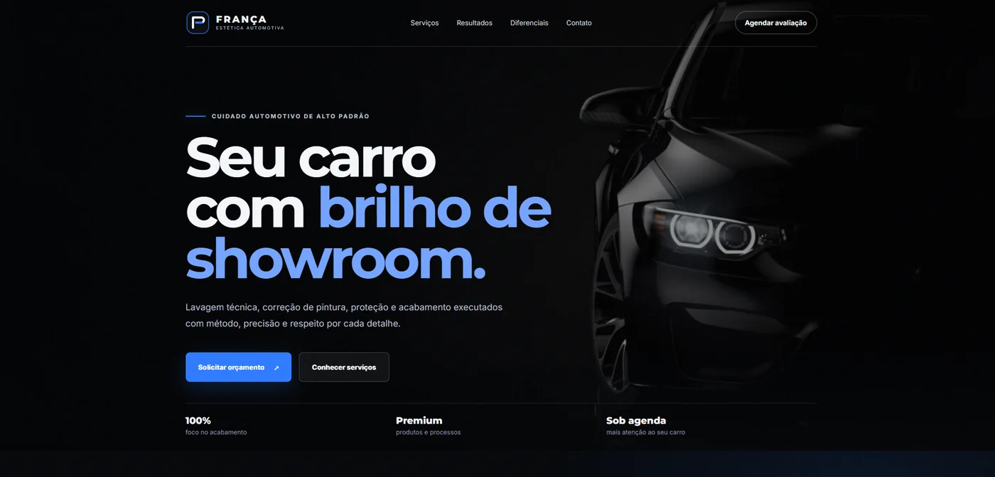 Site da Fran&ccedil;a Est&eacute;tica Automotiva